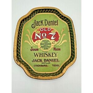 Jack Daniel’s Old No.7 Metal Whiskey Tray Vintage Bar Decor 7.5”